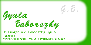 gyula baborszky business card